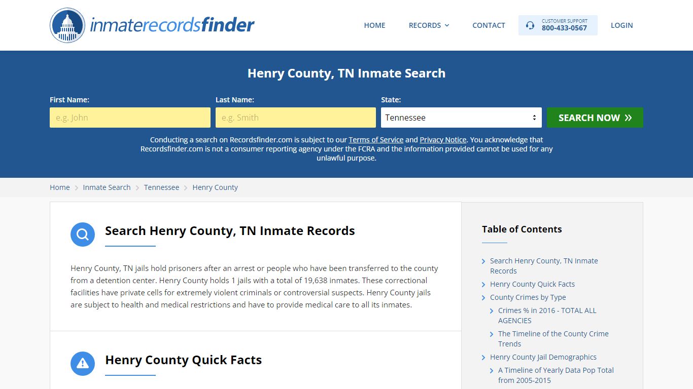 Henry County, TN Inmate Lookup & Jail Records Online